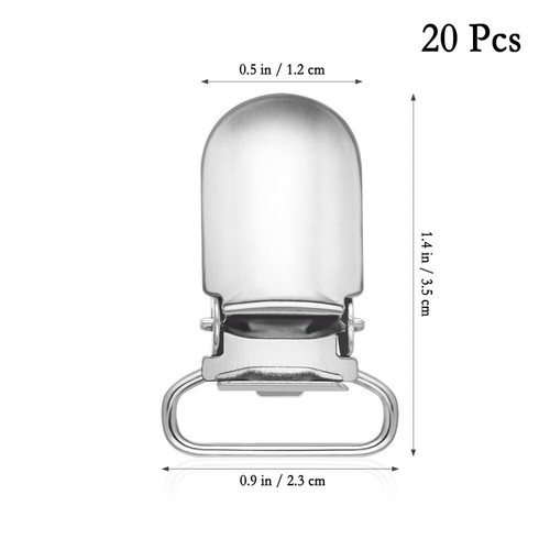 20PCS Clips Metal Suspender Accessories Duckbill Buckle Strap Pacifier Boy - Picture 3 of 9