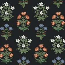 *        Rifle Paper Co. Mughal Rose Wallpaper - Black Botanical Floral  RP7348