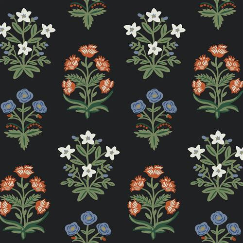 * Rifle Paper Co. Mughal Rose Wallpaper - Black Botanical Floral RP7348 - Picture 1 of 3