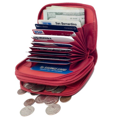 Portamonete donna in vera pelle grande cambio chiusure aperto porta carte-molti col - Foto 14 di 22