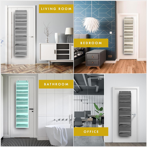 2 PC Heavy Duty over the Door Organizer 55X14X6.7, 6 Large Front & 12 Side Pocke - Picture 9 of 12