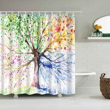 Multi Tree Printing Shower Curtain Bathroom Waterproof Extra Long 180X180cm New
