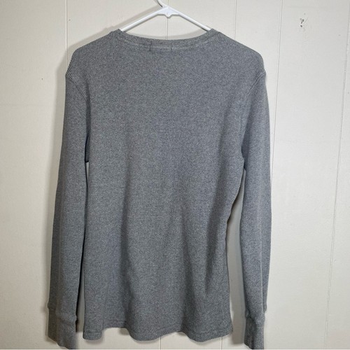 Polo Ralph Lauren Gris Térmico Manga Larga Hombre Cuello Redondo Camisa Talla Grande - Imagen 2 de 4