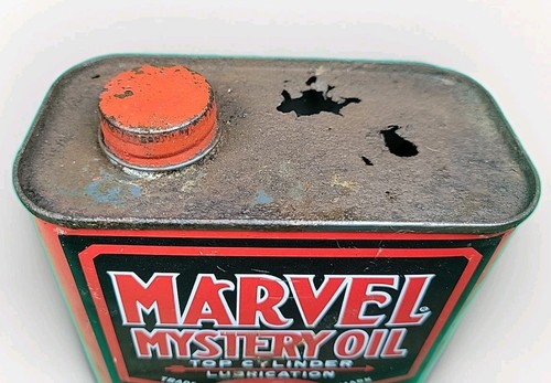 Vintage Marvel Mystery Öl Dose Deckel Zylinder Schmierung Additiv leer 1QT Dose - Bild 5 von 5