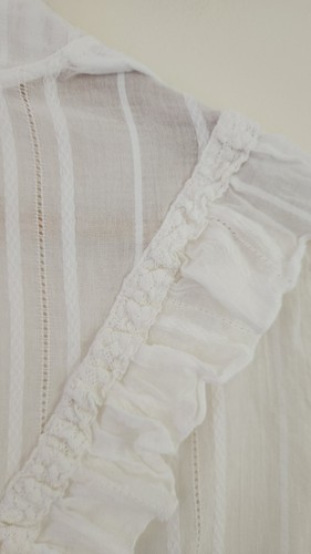 Spell & The Gypsy ~ Lisa Danielle Darling Blouse White Frill S Fit AU 8 US 4 XS - Picture 14 of 15