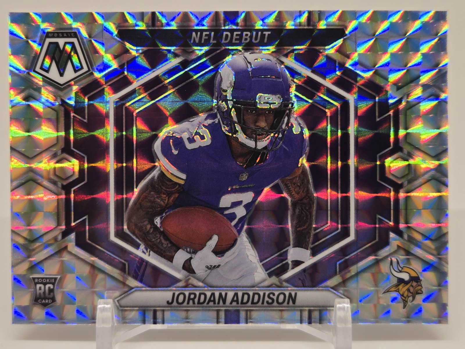 2023 Panini Mosaic NFL Debut Silver Prizm #ND-14 Jordan Addison RC Vikings