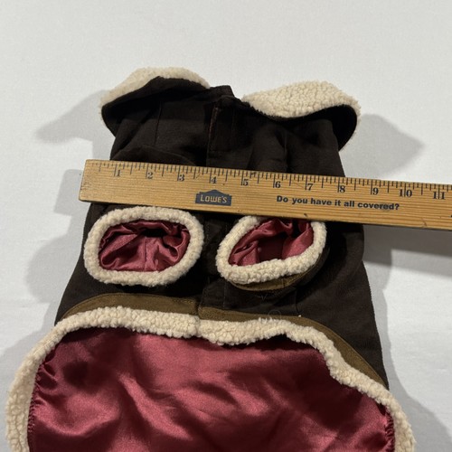 Woolrich Pet Dog Vest Jacket Coat Brown Outdoor Faux Sherpa Fleece Poly Sz M - Picture 5 of 8