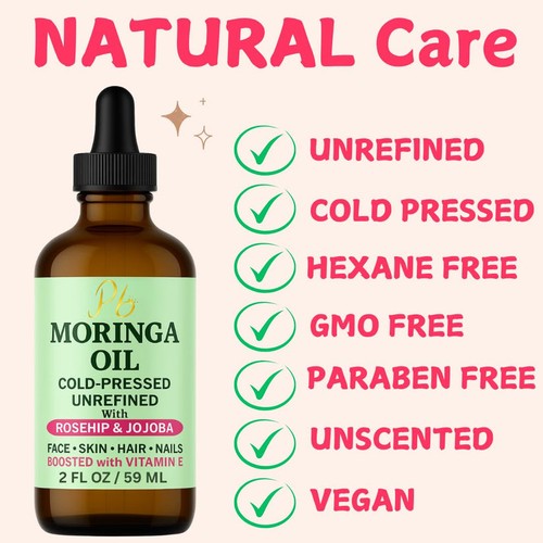 Moringa Oil, Moringa Oil with Rosehip & Jojoba Oils for Hair & Skin Care - Afbeelding 4 van 9