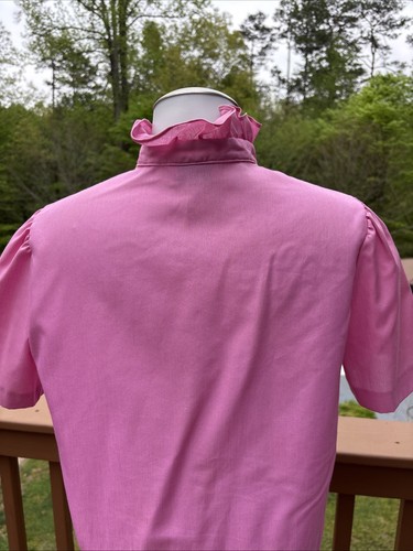 Paddy -Lee Fashions Ruffle Short Sleeve Top Women SZ 12 Pink VTG Secretary Look - Bild 6 von 13