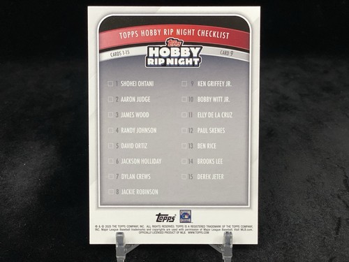 KEN GRIFFEY JR. 2025 TOPPS HOBBY RIP NIGHT #9 BASE CARD / SEATTLE MARINERS - Picture 2 of 2