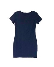 Soatrld Navy blue Cotton Tee Shirt Dress Short Sleeve Size Small