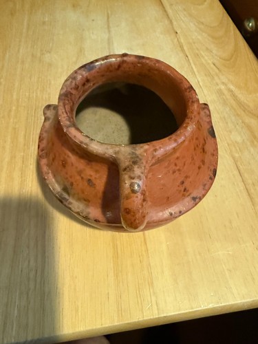 Vaso vaso testa argilla precolombiana artigianale ceramica arte popolare messicana 5" x 3" - Foto 3 di 6