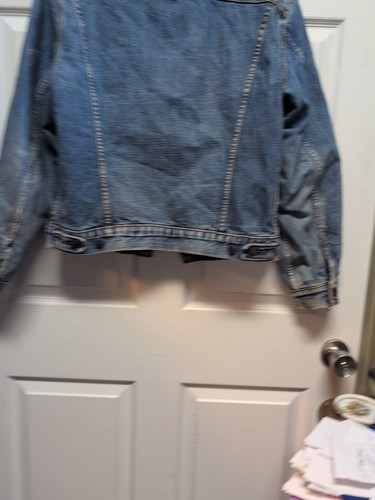 Vtg Levi Blue Denim Button Down Jean Western Jacket Lined Men's Size S 38 - Picture 10 of 18