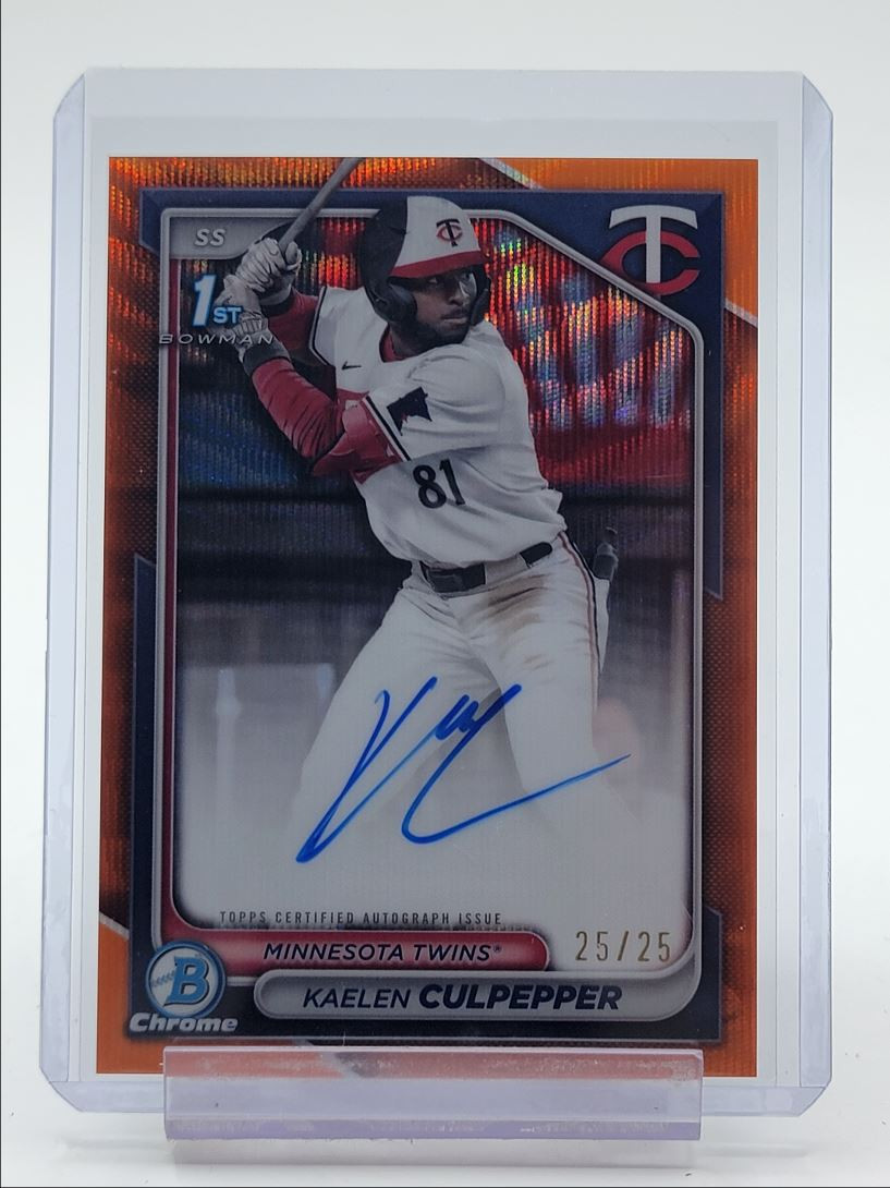 KAELEN CULPEPPER 2024 BOWMAN CHROME DRAFT 1ST ORANGE WAVE AUTO 25/25 Q3698