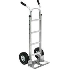 Aluminum Hand Truck Double Handle Pneumatic Wheels