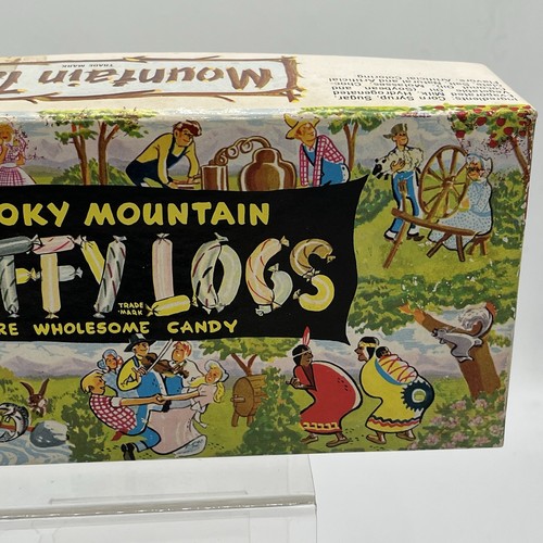 Smoky Mountain Taffy Logs Box, Gatlinburg, TN 1lbs. advertising 60's empty box - Picture 4 of 11