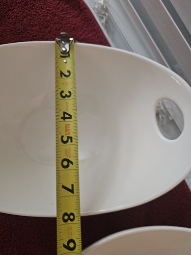 Lot (3) White Porcelain Serving Bowls, 10-Strawberry Street, Cut-out Handles - Picture 6 of 16