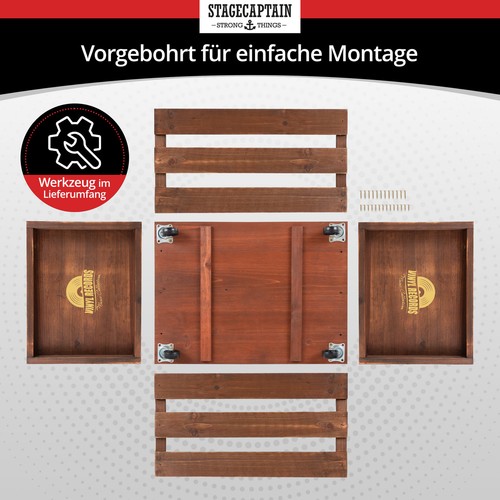 Schallplatten Vinyl Box Kiste Aufbewahrung LP 100 Sammlung Plattenkiste Braun - Bild 7 von 8