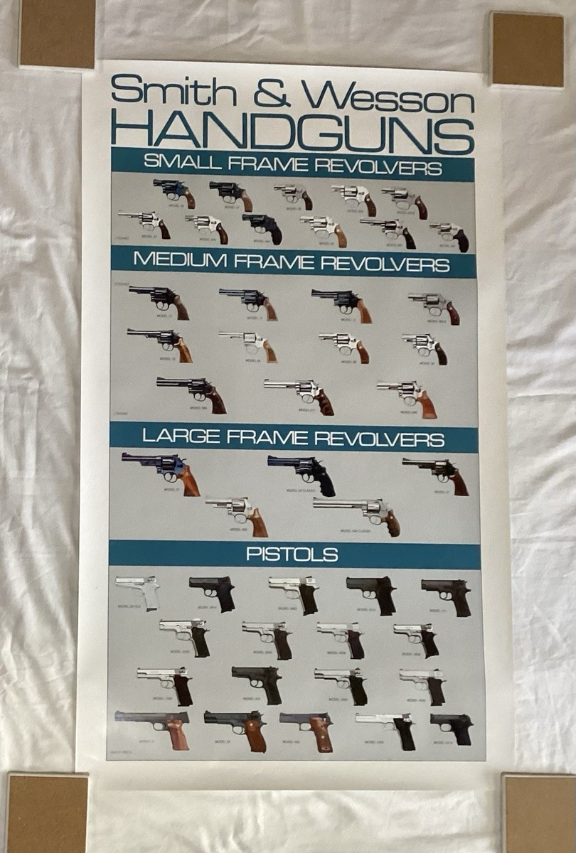 Smith & Wesson Handguns 23.5” x 39” Poster of Frame