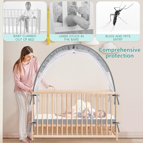 Lightweight Crib Tent with 360-Degree Protection - Cotton-Fresh Sleep Space - Picture 4 of 9