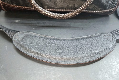 Vtg BRIGHTON Black Brn Croc Carry On Case Leather Travel Toiletry Cosmetic Bag  - Bild 8 von 13