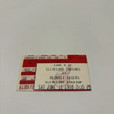 1988 Cleveland Indians Detroit Tigers Ticket Stub – Jack Morris Win MLB Baseball