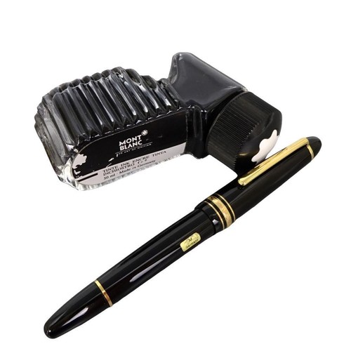Montblanc Fountain Pen Meisterstuck Thick Model 14K 4810 M Black Gold - Picture 1 of 8