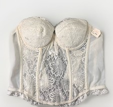 Vintage Jezebel NWT White Lace 34A Cup Corset Bra Bustier