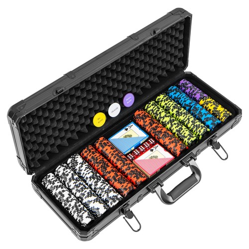 14 Gram Clay Poker Chip Set 500 Pieces Claytec Style Chips with Aluminum Case - Picture 10 of 10