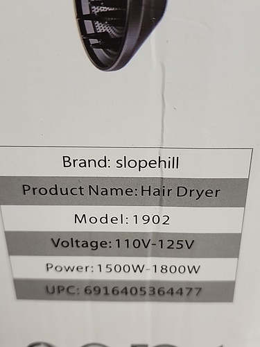 Slopehill Professional Ionic Blow Hair Dryer 1800W - Model 1902 - Picture 4 of 7