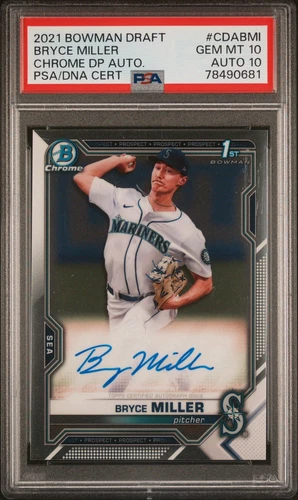 2021 1st Bowman Chrome Draft Auto Bryce Miller PSA 10 Auto 10 Mariners Autograph