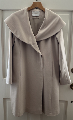 Fleurette Coat Womens Large Loro Piana Italy Wool Light Apricot READ - Picture 2 of 16