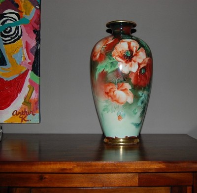 ANTIQUE PICKARD CHINA LIMOGES FRANCE HAND PAINTED POPPIES FLORAL