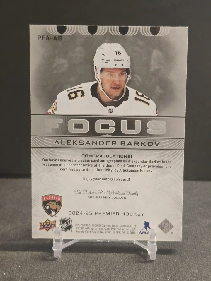 2024-25 Upper Deck Premier Focus Aleksander Barkov #PFA-AB Auto /99 Panthers - Image 2 of 4