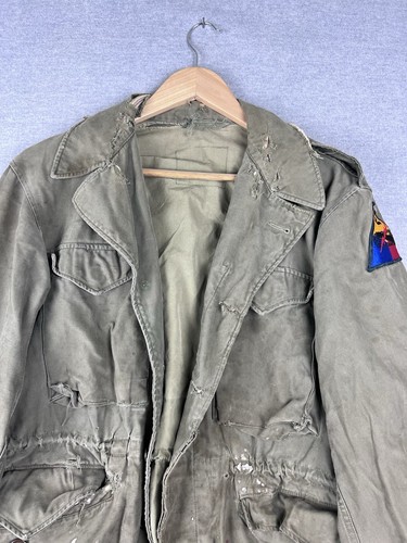 Vintage M-1951 M-51 US Army Field Shell Jacket Coat OG 107 M tanker - Foto 1 di 10