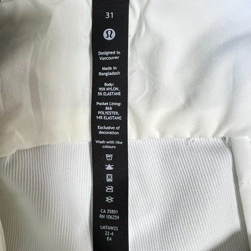 Lululemon Commission Golf Short 10" White Mens Sz 31 Water Resistant Stretch - Bild 6 von 17