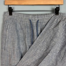 Athleta Retreat Linen Jogger Pants Women's Size 6 Blue Drawstring Pockets Boho