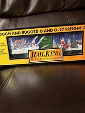 MTH RAILKING 30-71113 MERRY CHRISTMAS Santa & Snowman 2022 Boxcar O Gauge Train