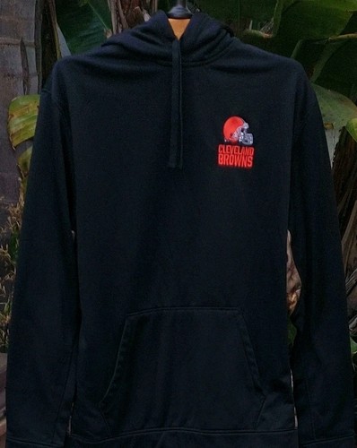 Felpa nera con cappuccio uomo CLEVELAND BROWNS NFL Ranger mimetica laterale nuova senza etichette XL - Foto 1 di 8