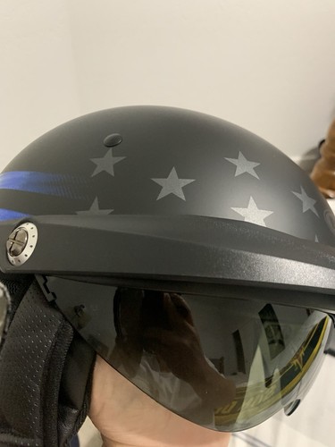 Bell Pit Boss Open-Face Motorcycle Helmet (Banner Matte Black/Red). Never Used! - Picture 6 of 11