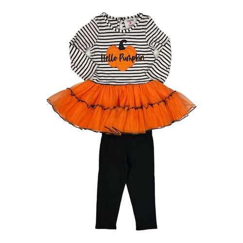 Set 2 pezzi tunica tutù e leggings Counting margherite ragazza ciao zucca