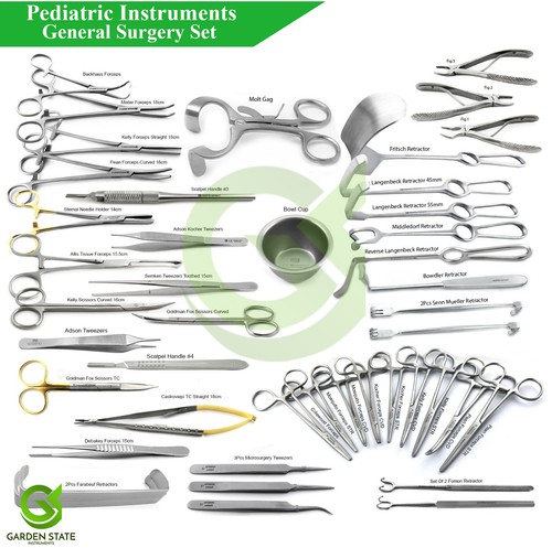 Kinderchirurgische Instrumente Set Pead Allgemeinchirurgie Instrument - Bild 1 von 24