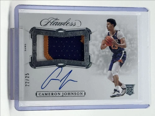 CAMERON JOHNSON 2019-20 FLAWLESS RPA ROOKIE PATCH SUNS RC AUTO /25 Q1300