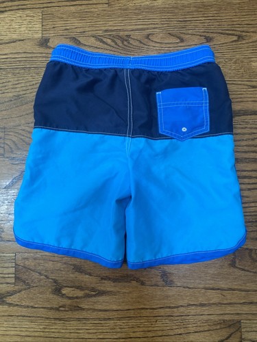 Boy’s Sz 7 (L) Land’s End Swim Trunks Swimsuit Blue Mesh Liner - Picture 2 of 5