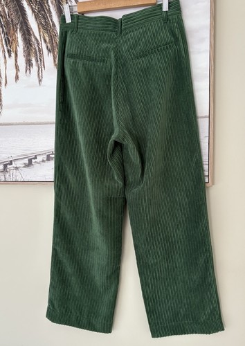 SESSUN Green Cybill Straight Relaxed Soft Cord Pants Size 38 S 8-10 AU - Picture 5 of 6