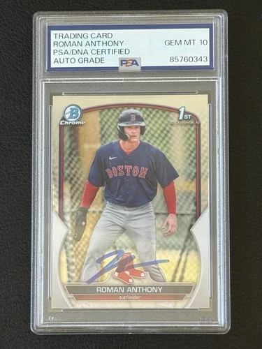 2023 Bowman Chrome Roman Anthony GEM MINT PSA 10 Auto Signed 1st Card #BCP-71