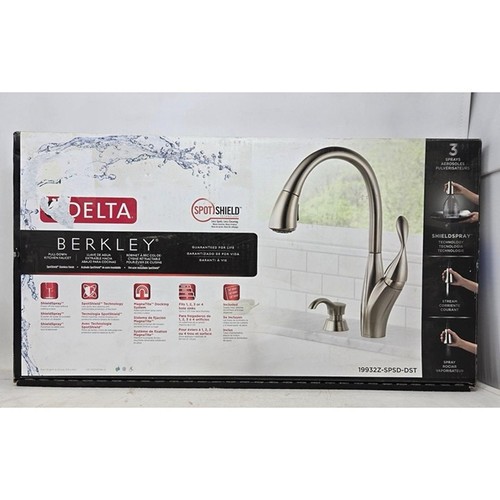 Delta Wasserhahn Berkley Einhand herunterziehbare Küchenarmatur mit Seifenspender - Bild 1 von 6