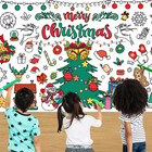 Christmas Coloring Tablecloth for Kids Poster 30 X 72 Inches Paper Coloring Bann