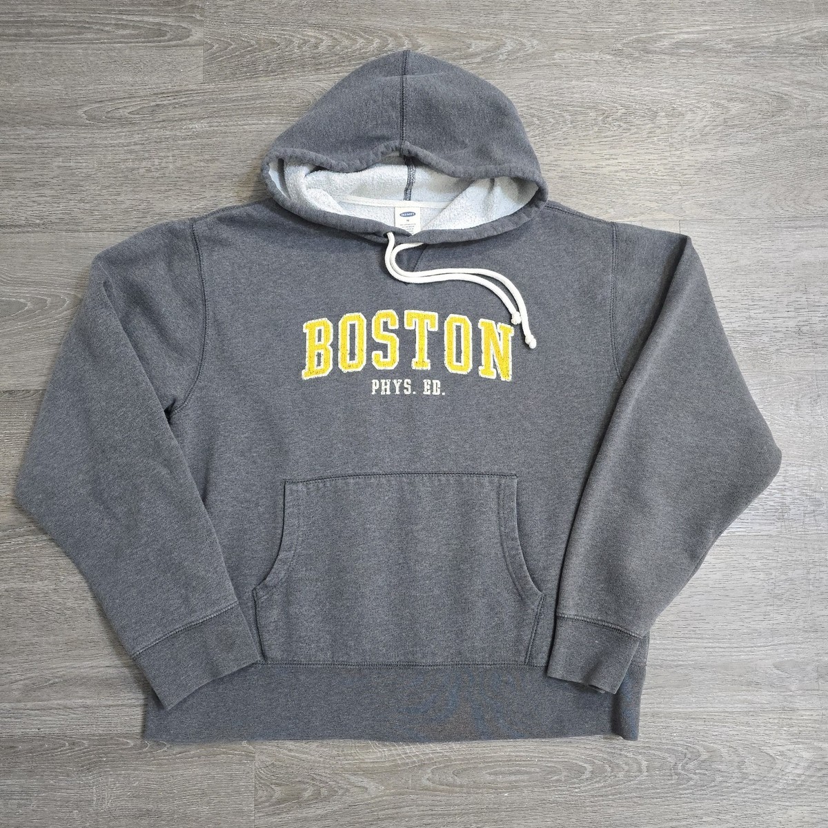 Vintage Y2K Boston Old Navy Gray Pullover Hoodie Sweatshirt 