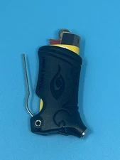 Toker Poker Lighter Sleeve Smoking Tool  MINI BIC Keychain Clip ~ BLACK ~